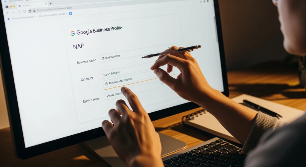 Geschäftsdaten werden systematisch in Google Business Profile eingepflegt