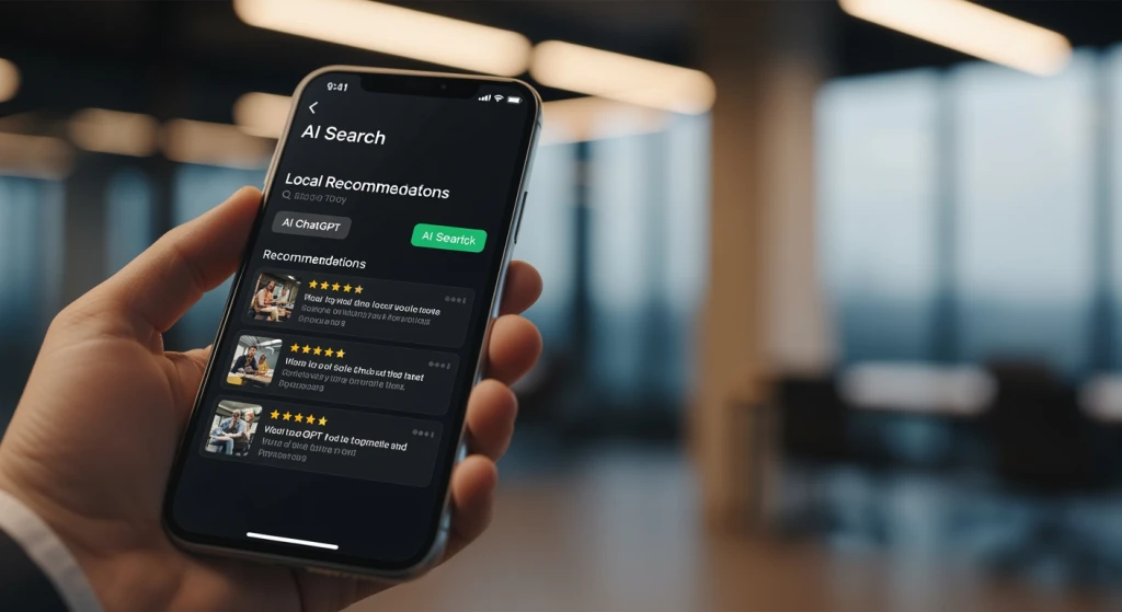 KI-Assistent durchsucht lokale Unternehmensdaten auf dem Smartphone