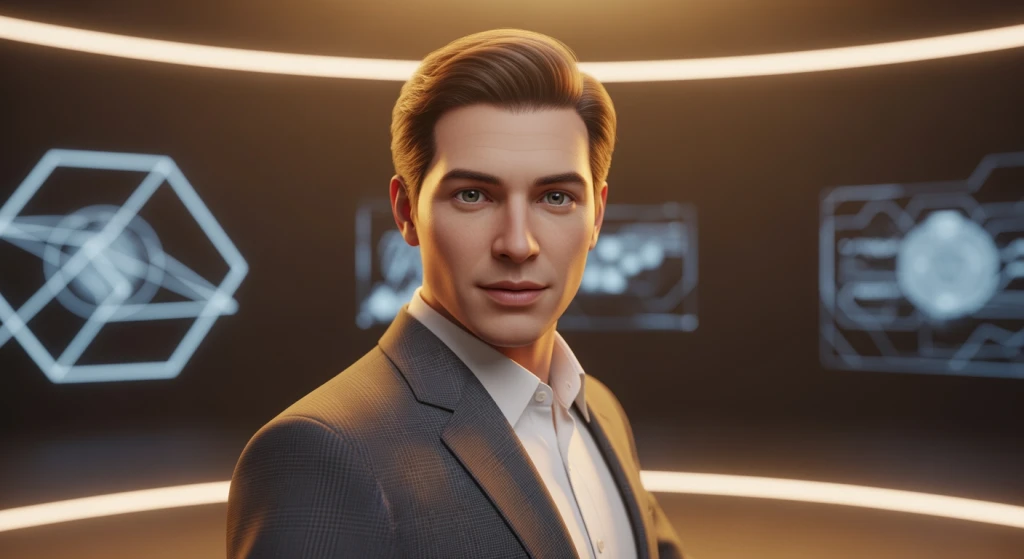 KI-Avatar spricht in professionellem Video-Setup