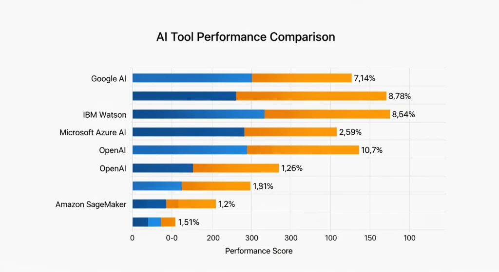 Performance benchmark results for different AI video generators