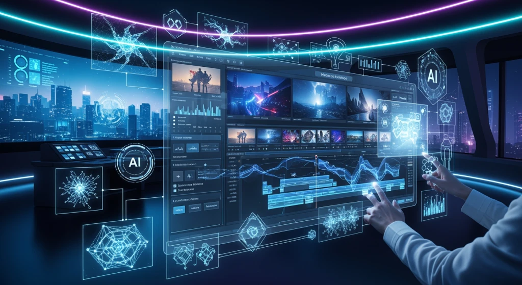 Futuristic AI technology concepts for next-generation music video production