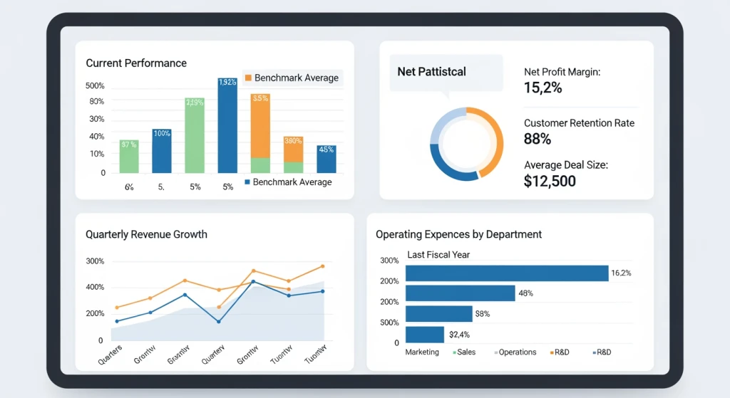 Industry benchmark charts showing AI voice consistency performance metrics and statistics