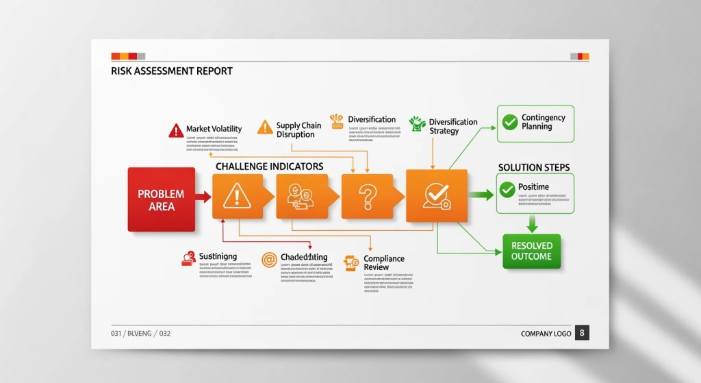 Warning indicators and risk assessment chart for AI voiceover consistency challenges